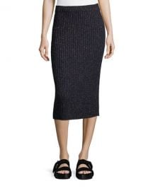 rag and bone Jubilee Ribbed Metallic Midi Skirt at Neiman Marcus